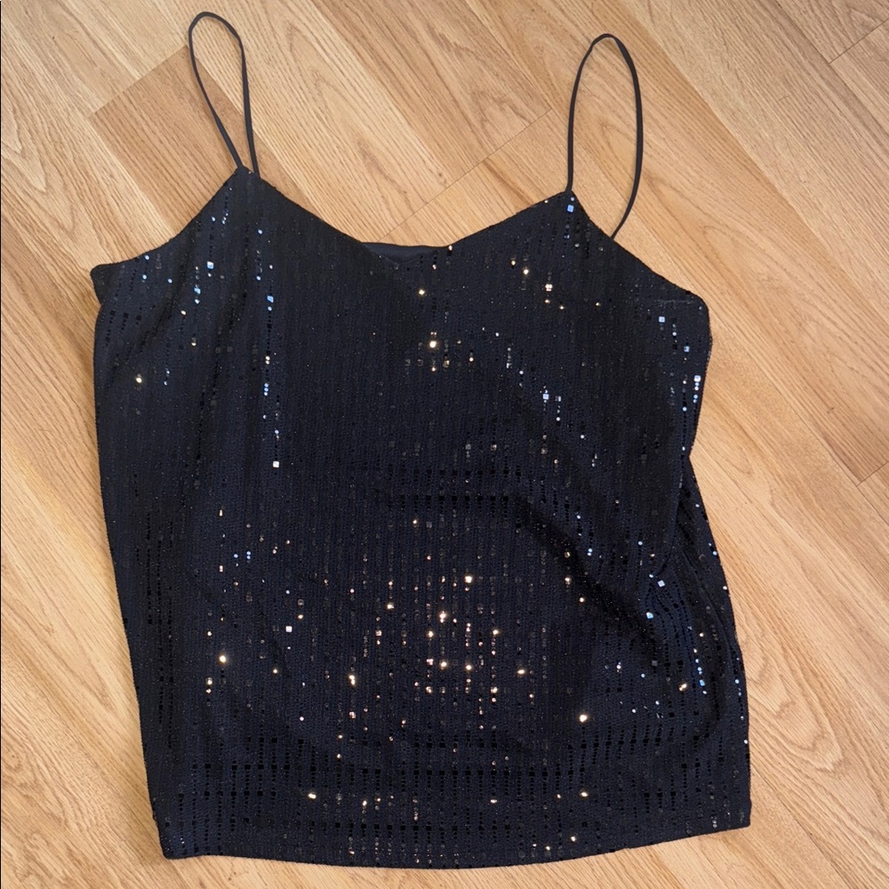 Anne Klein Black Sequin Camisole